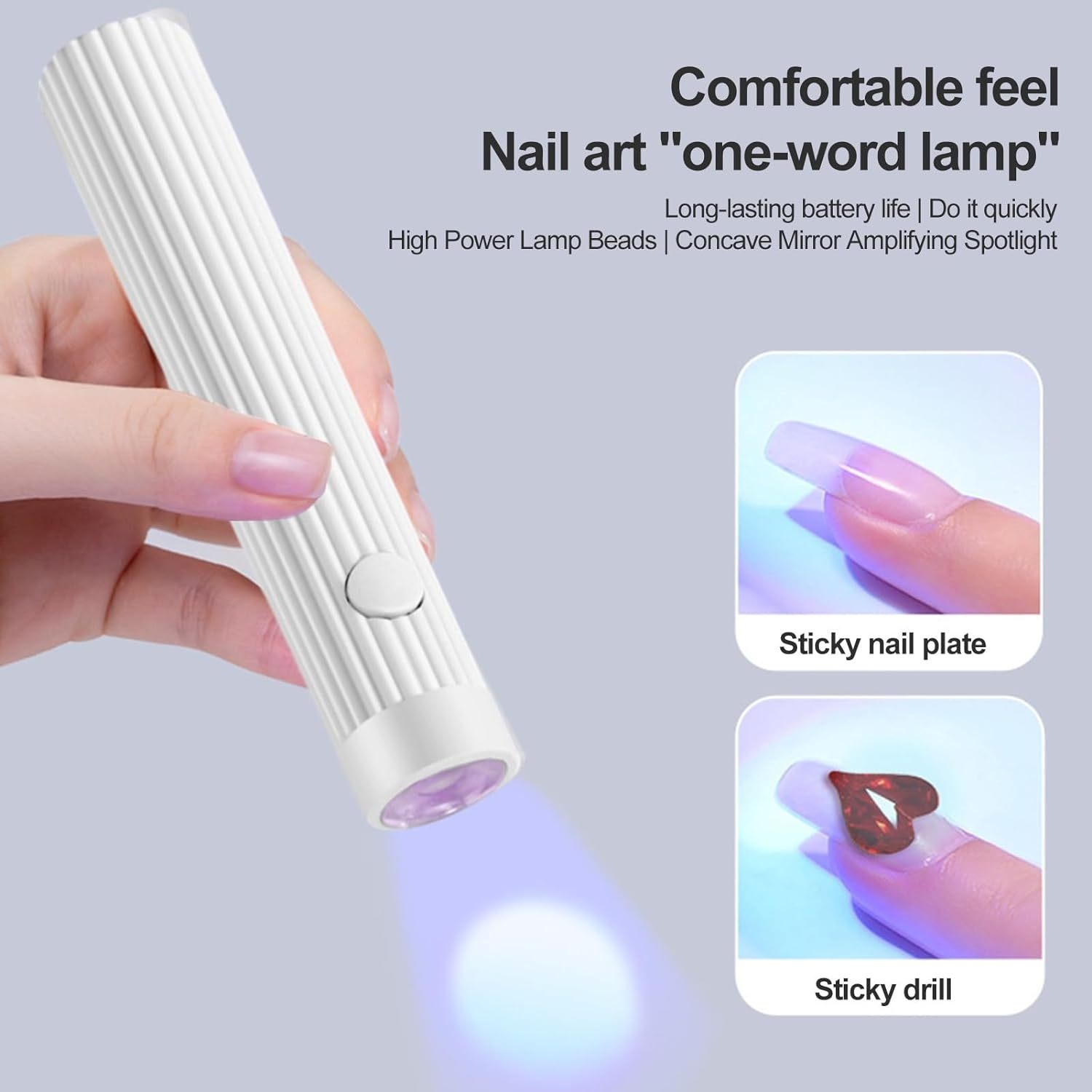 Handheld Art Flat UV Portable Quick-Dry Home Tips Nail Curing Lamp_voghion.com