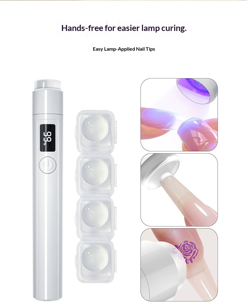 Rechargeable LED Display Wearable Nail Dryer UV Curing Handheld Mini Lamp_voghion.com