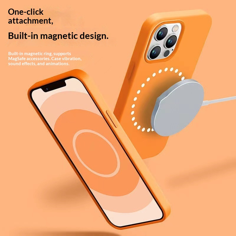 TechCore Flüssigsilikon-Magnethülle für iPhone Pro Max mit animiertem Pop-up-Fenster, hautfreundliche Schutzhülle für iPhone 13_voghion.com