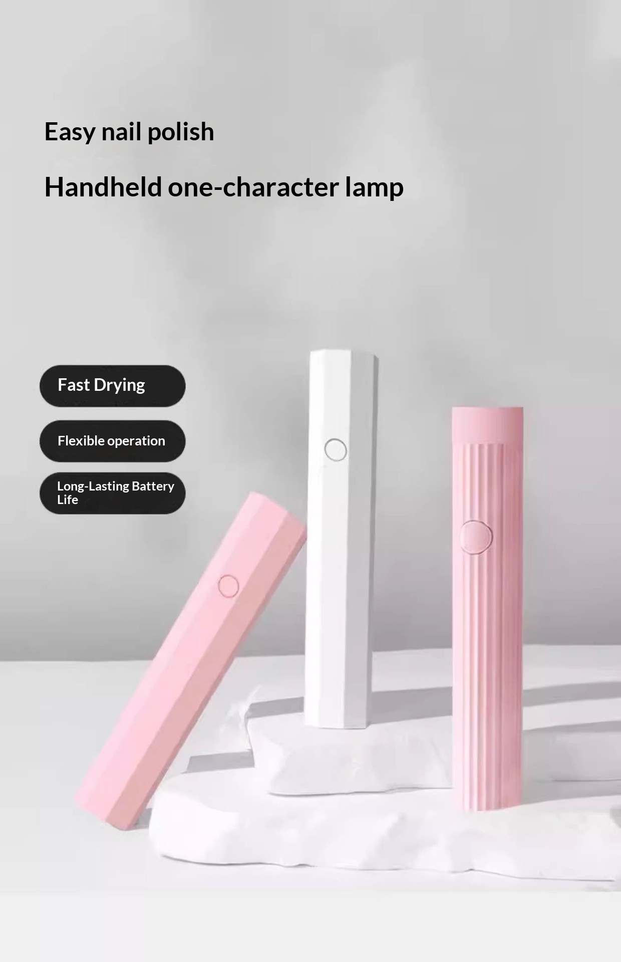 Handheld Portable Rechargeable Battery Powered Spotlight Quick-Drying Mini UV Gel Nail Lamp_voghion.com