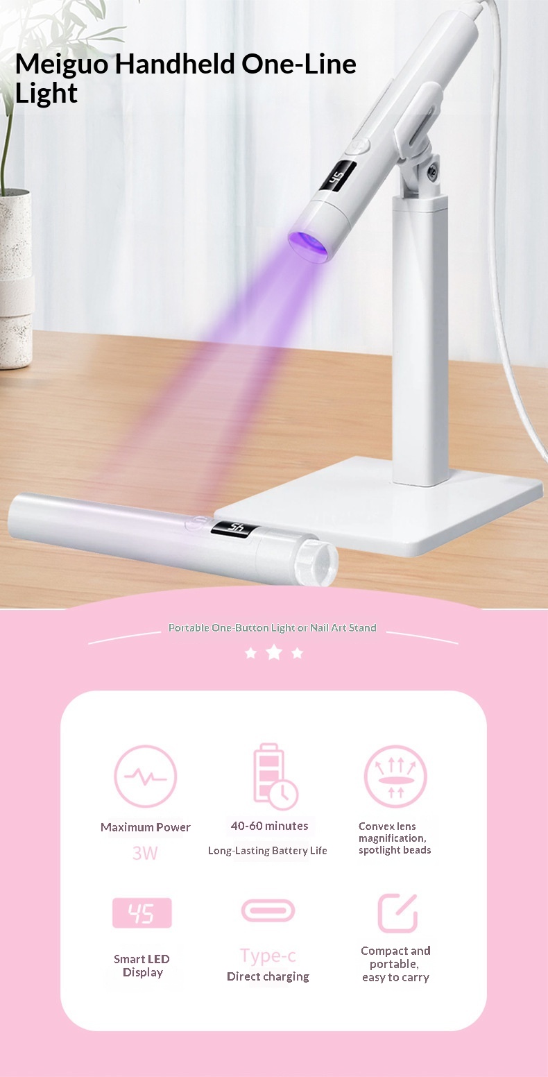 Rechargeable LED Display Wearable Nail Dryer UV Curing Handheld Mini Lamp_voghion.com