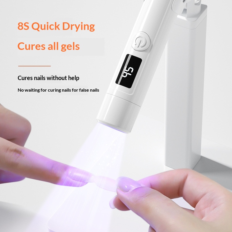 Rechargeable LED Display Wearable Nail Dryer UV Curing Handheld Mini Lamp_voghion.com