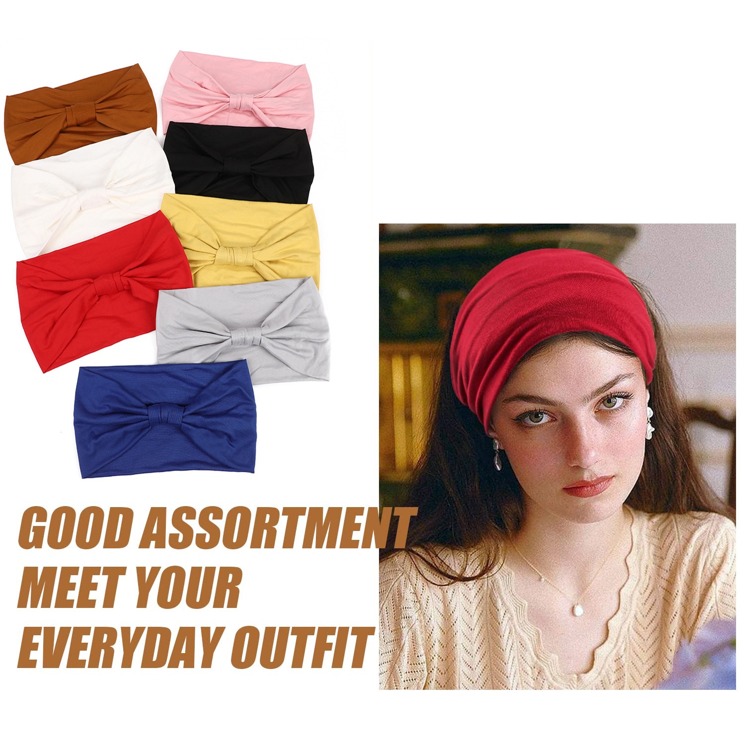 Surge Exclusive Cross-Border Solid Color Elastic Sorts Fitness Sweat-Absorbing Headscarf Wide Headband Yoga Hair Tie Head_desvips.com