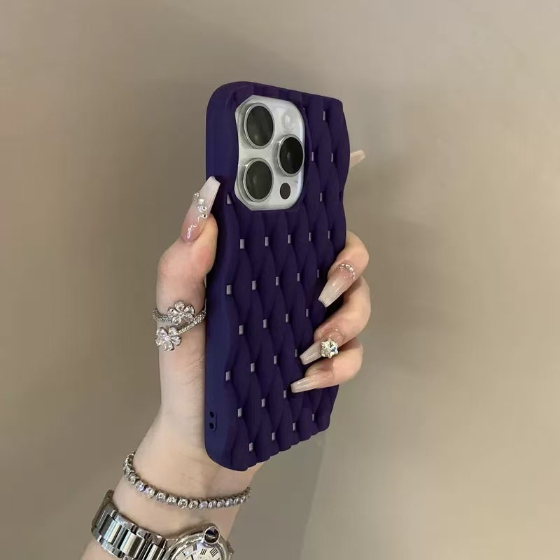 TechCore Summer Cooling Braided Pattern Compatible With IPhone 16 Pro Max Matte Phone Iphone 15 Full Coverage Silicone Soft Case_voghion.com