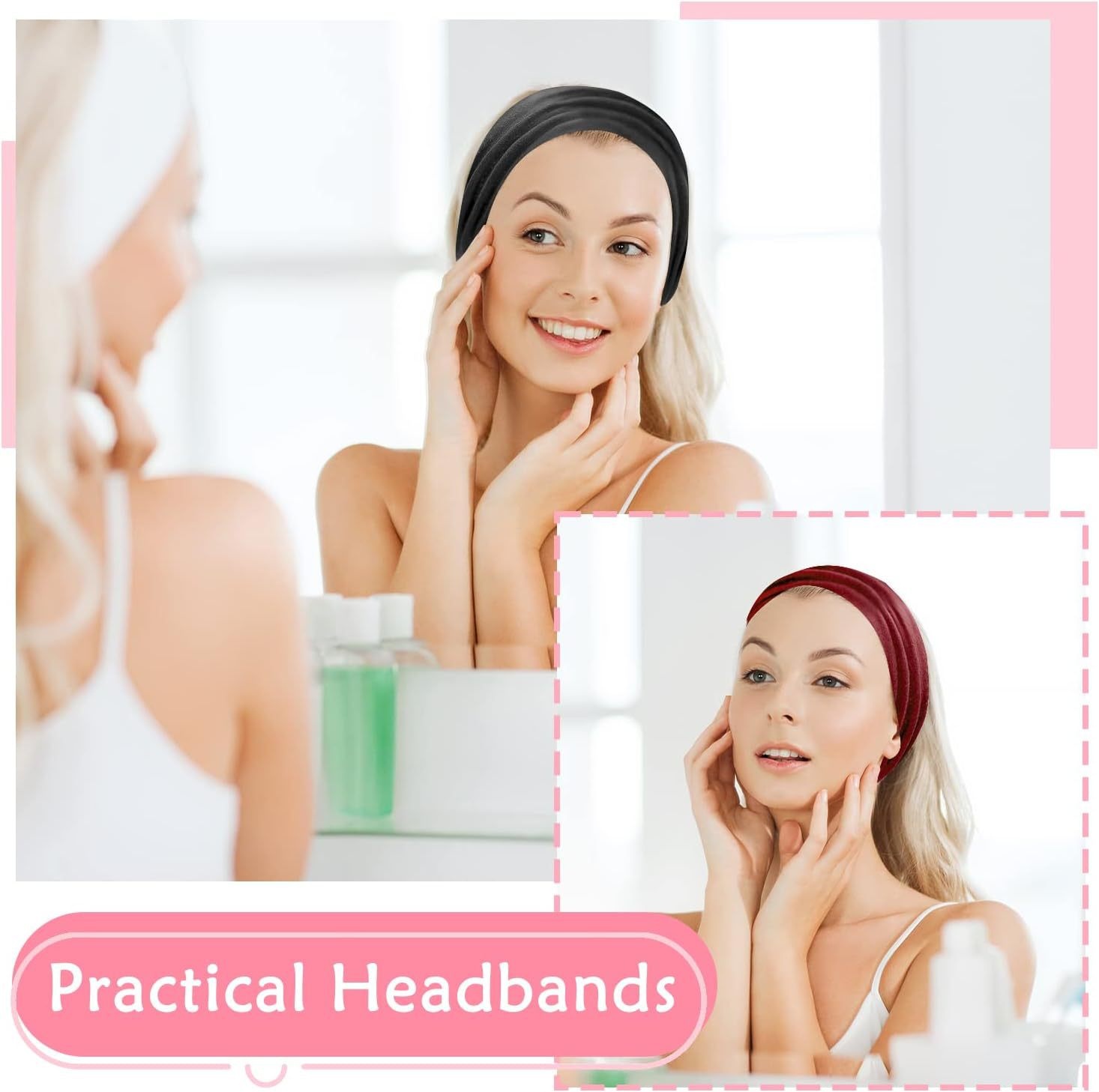 Surge Exclusive Cross-Border Solid Color Elastic Sorts Fitness Sweat-Absorbing Headscarf Wide Headband Yoga Hair Tie Head_desvips.com