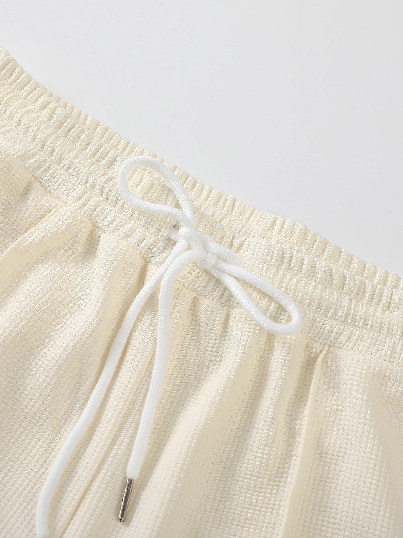 Grensoverschrijdend herenpak met wafelkraag, korte mouwen, lente/zomer trui, casual effen lange broek, tweedelig_voghion.com