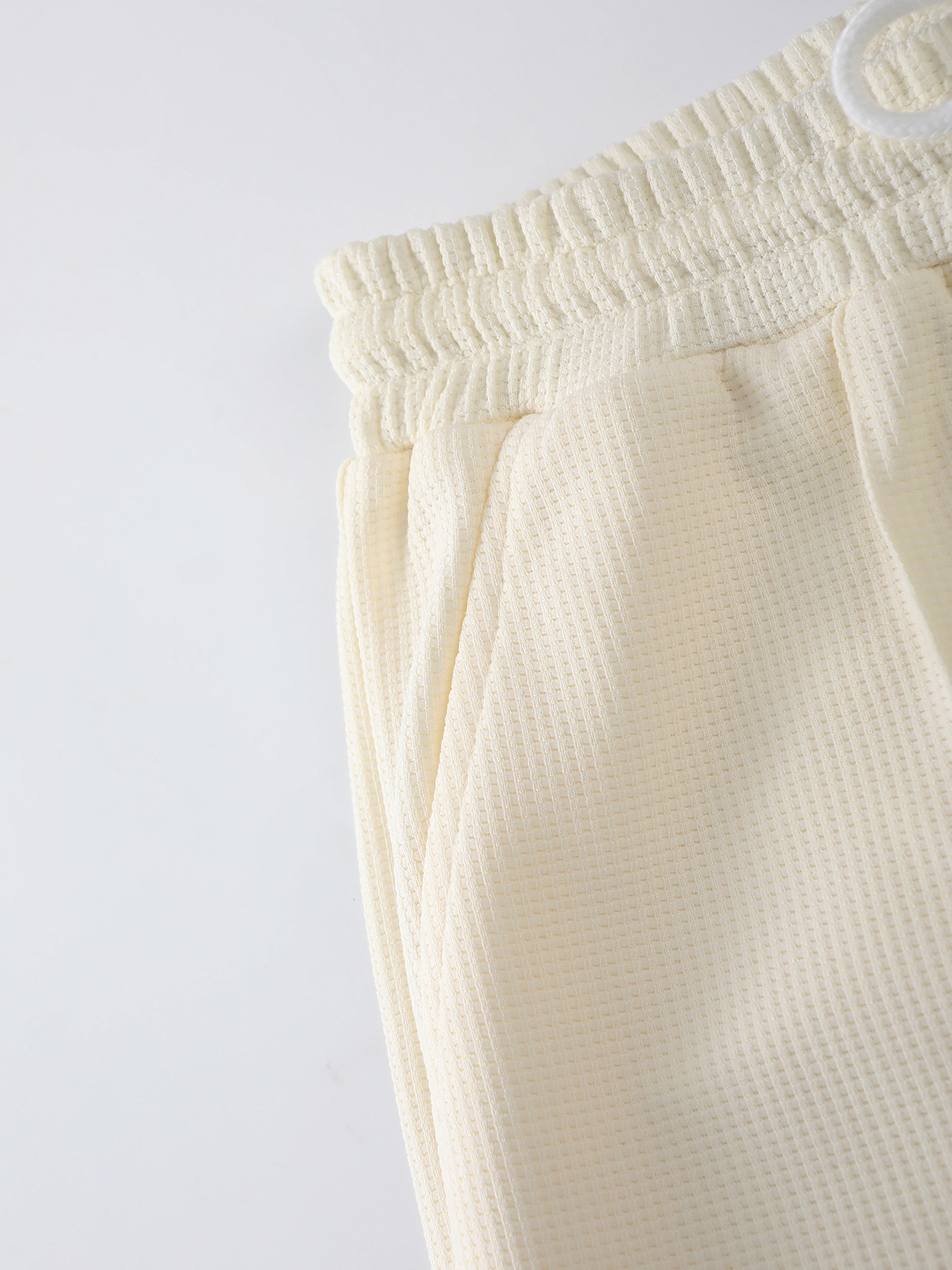 Grensoverschrijdend herenpak met wafelkraag, korte mouwen, lente/zomer trui, casual effen lange broek, tweedelig_voghion.com