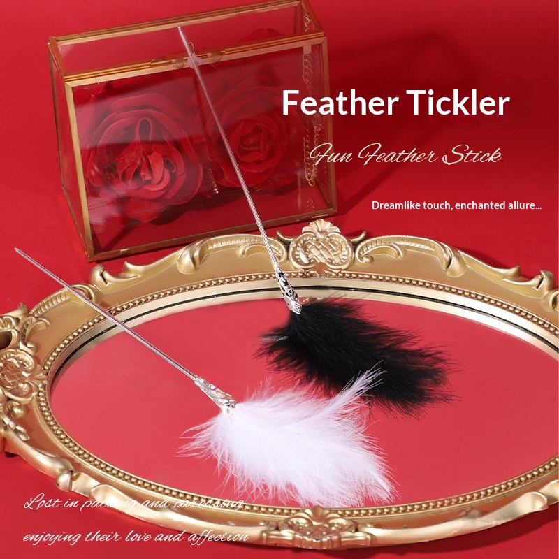LuvBox Teasing Wand Ostrich Flirting Feather Brush SM Supplies Foreplay Toys Sexy Adult Props_voghion.com