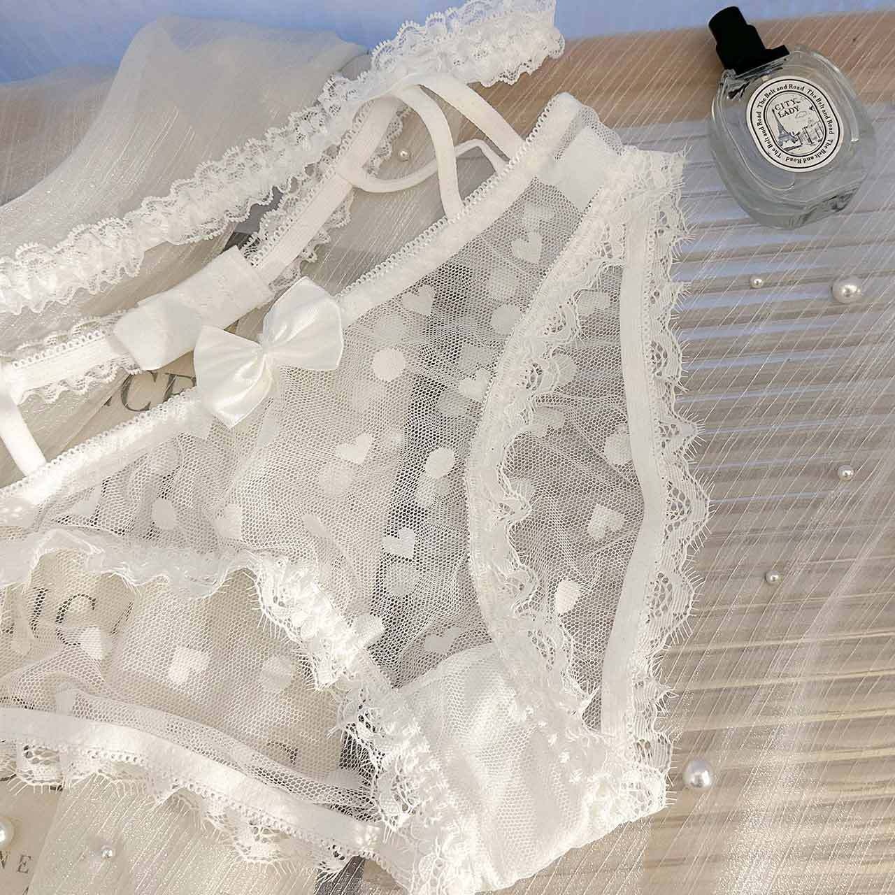 LuvBox New Japanese Style Pure Desire Sexy Lace Panties Button Design Fashionable Mesh Breathable Women's Briefs_voghion.com