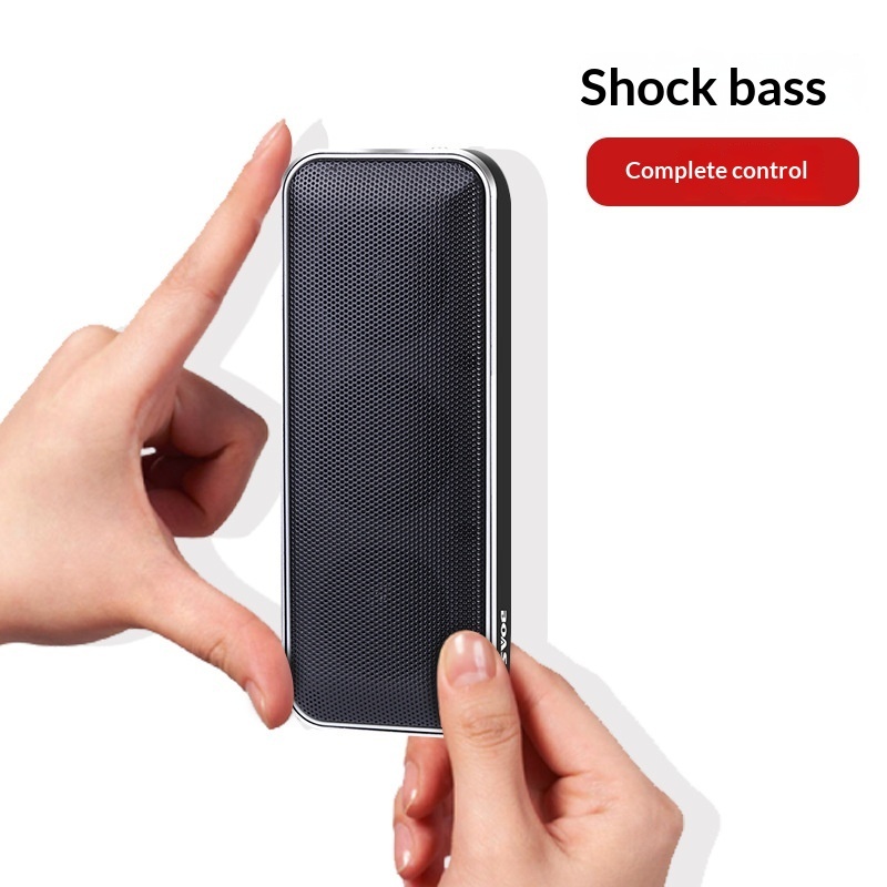 Enceinte double carrée sans fil, mini-enceinte de poche portable en métal ultra-mince, système audio Bluetooth raffiné_voghion.com