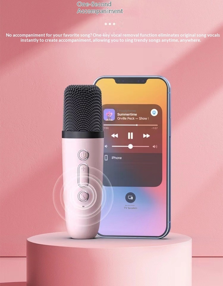 Foreign Patent Authorization In Stock Portable Mini Karaoke Microphone Bluetooth Speaker_voghion.com