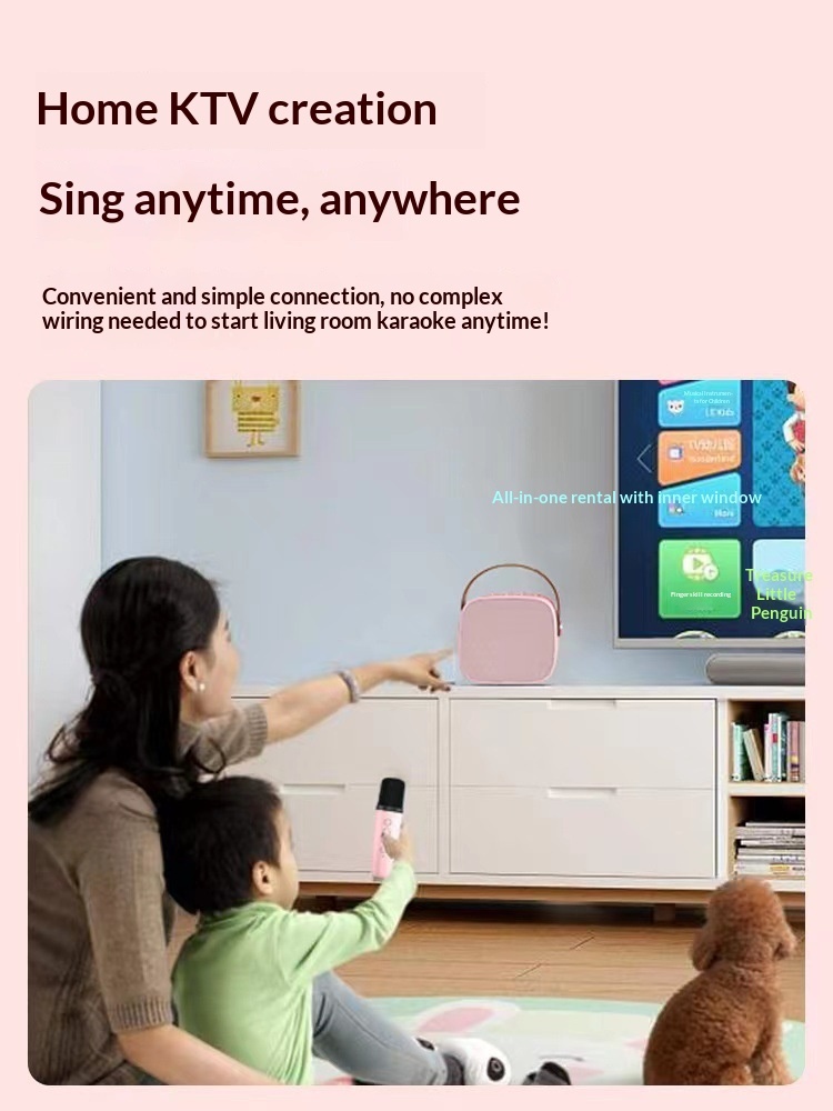 Foreign Patent Authorization In Stock Portable Mini Karaoke Microphone Bluetooth Speaker_voghion.com