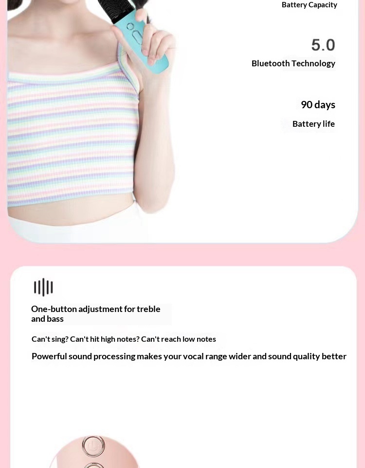 Foreign Patent Authorization In Stock Portable Mini Karaoke Microphone Bluetooth Speaker_voghion.com