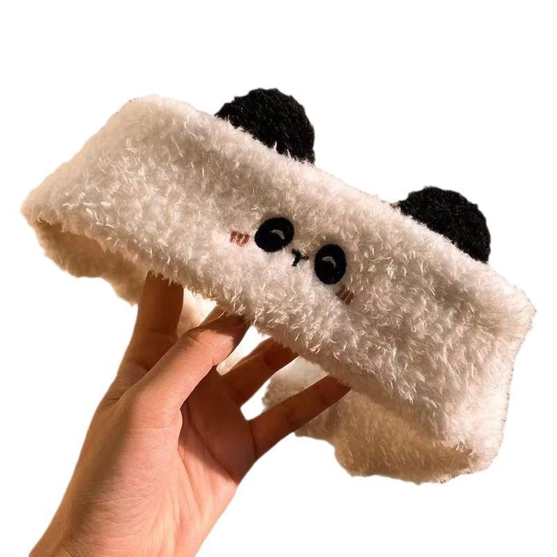 Surge Cute Bear Adjustable Plush Hairband For Women, Face Washing Mask Headband, Magic Tape Tie, Hair Clip, Winter Wholesale_desvips.com