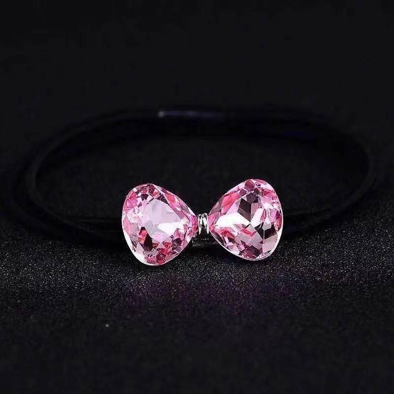 Surge Korean INS Fresh Mori Girl Style Rhinestone Tie For Women Bun Rope Elastic Band Hair Accessories_desvips.com