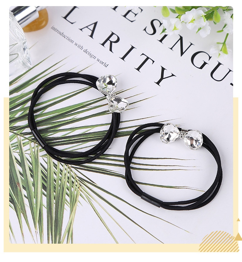 Surge Korean INS Fresh Mori Girl Style Rhinestone Tie For Women Bun Rope Elastic Band Hair Accessories_desvips.com