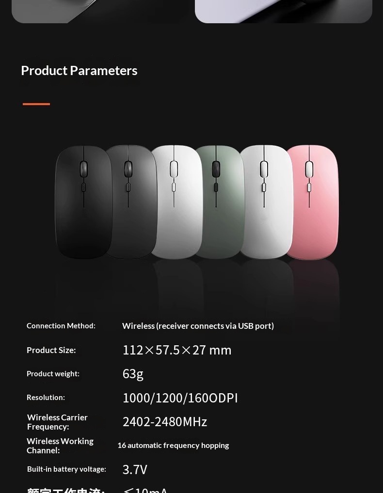 Souris sans fil silencieuse Bluetooth pour ordinateur portable, tablette ou bureau_voghion.com