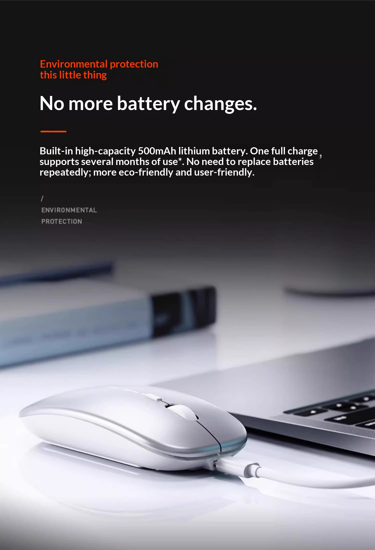 Souris sans fil silencieuse Bluetooth pour ordinateur portable, tablette ou bureau_voghion.com