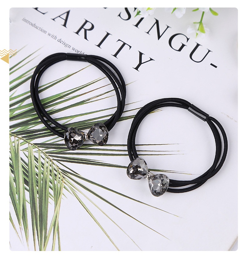 Surge Korean INS Fresh Mori Girl Style Rhinestone Tie For Women Bun Rope Elastic Band Hair Accessories_desvips.com