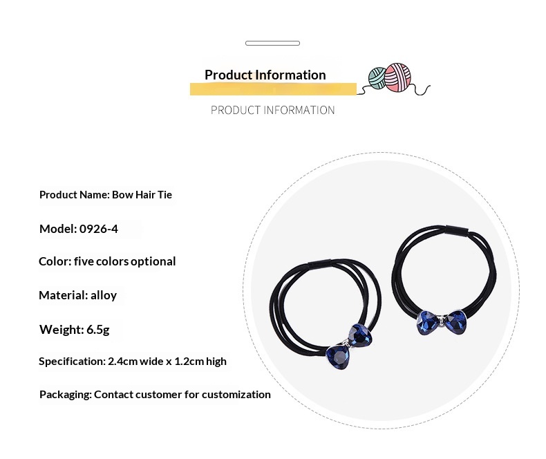 Surge Korean INS Fresh Mori Girl Style Rhinestone Tie For Women Bun Rope Elastic Band Hair Accessories_desvips.com