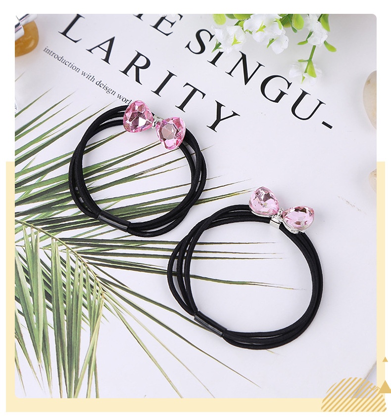Surge Korean INS Fresh Mori Girl Style Rhinestone Tie For Women Bun Rope Elastic Band Hair Accessories_desvips.com