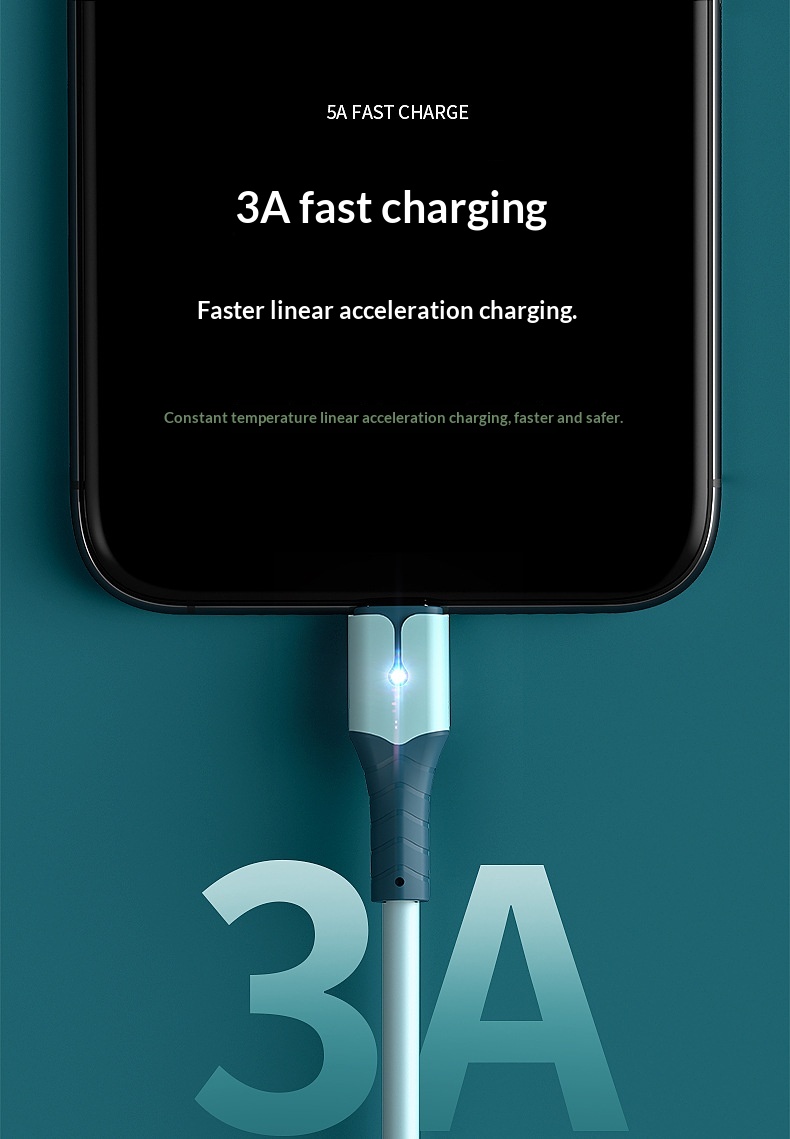 Ruban adhésif en silicone liquide Digitex, lumineux et compatible avec les téléphones Android Type-C, Xiaomi et Huawei (câble de charge rapide USB)._voghion.com