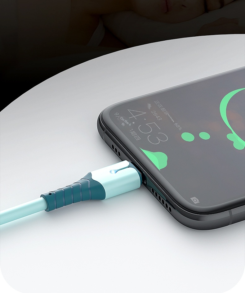 Ruban adhésif en silicone liquide Digitex, lumineux et compatible avec les téléphones Android Type-C, Xiaomi et Huawei (câble de charge rapide USB)._voghion.com