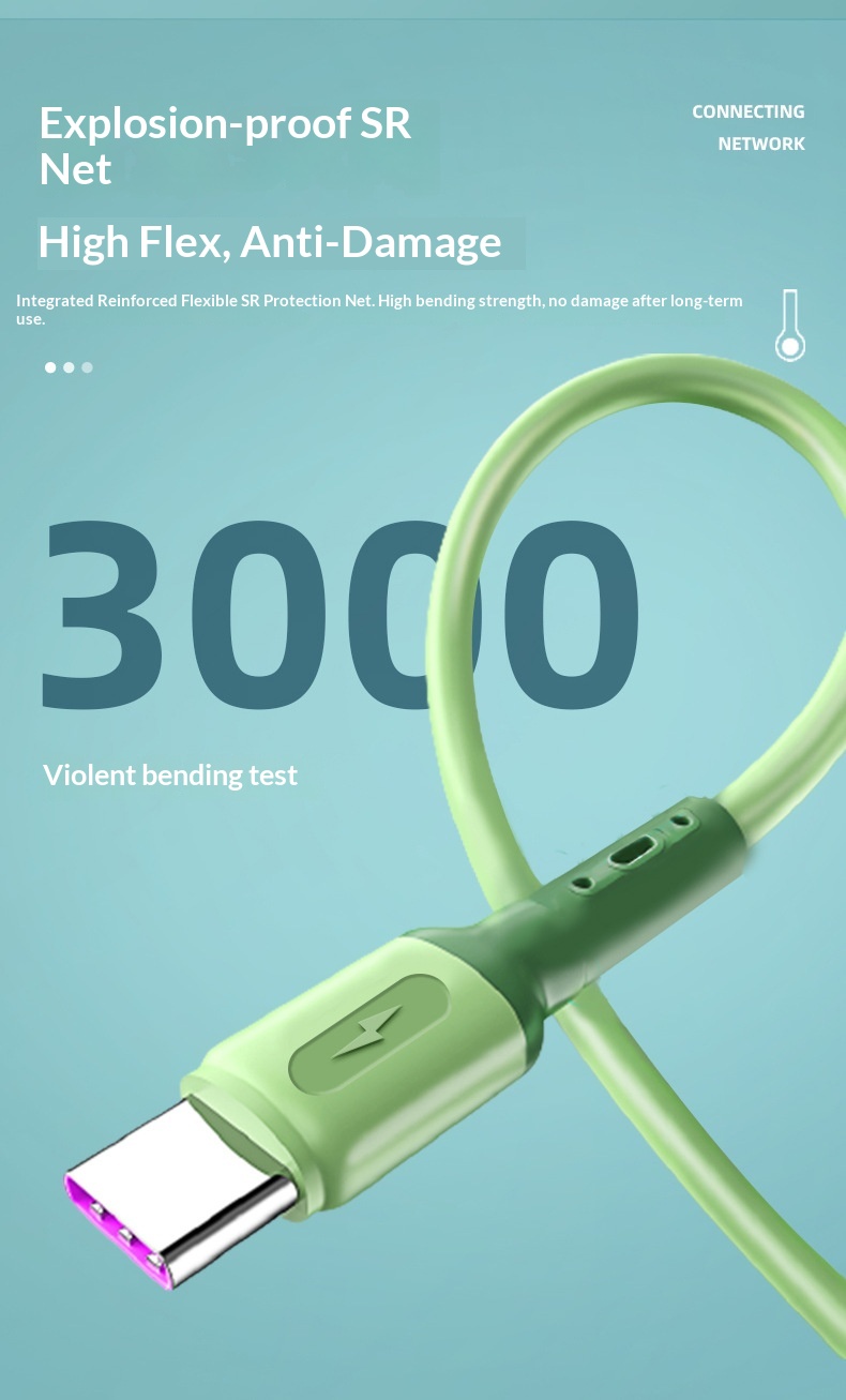 Digitex Liquid Silicone Data Compatible With Huawei Type-C Android Phone Charging Cable 66W Fast Charge_voghion.com