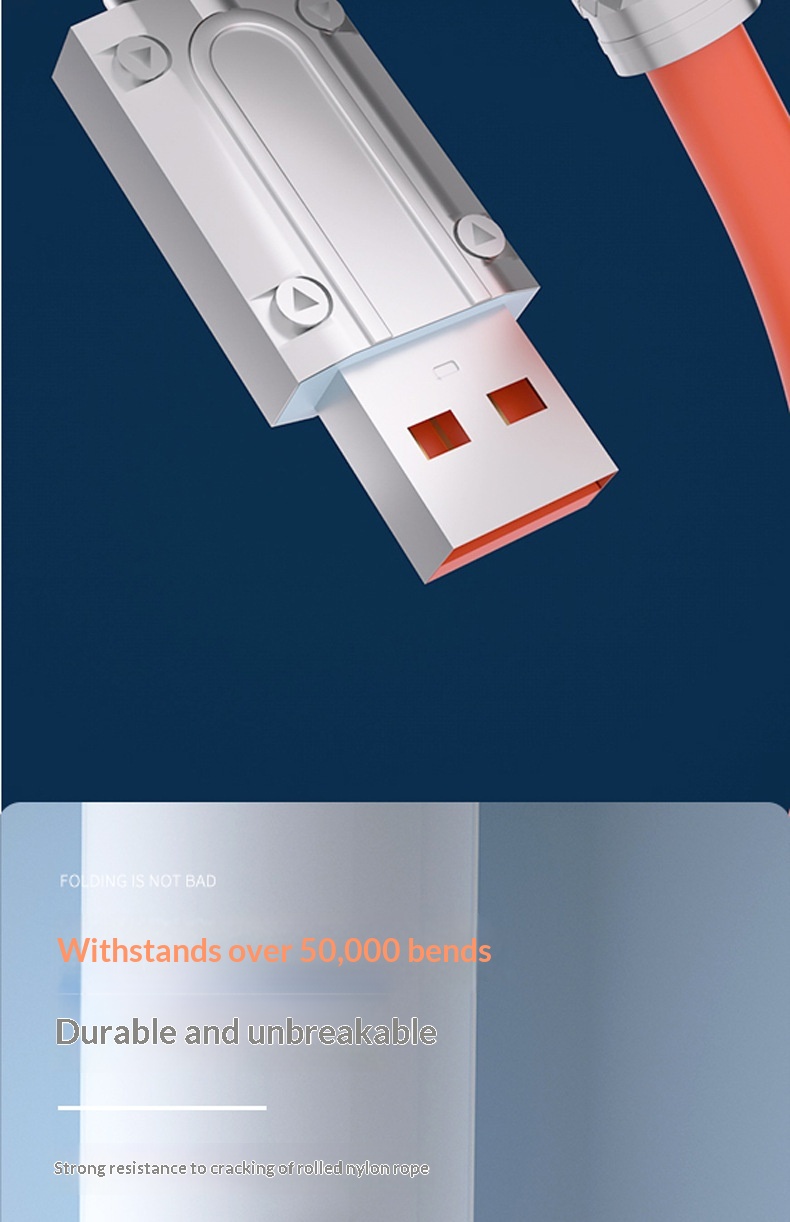 Digitex Compatible 6A Phone Data Type-C 3-in-1 Android Huawei Fast Charging Cable Silicone_voghion.com