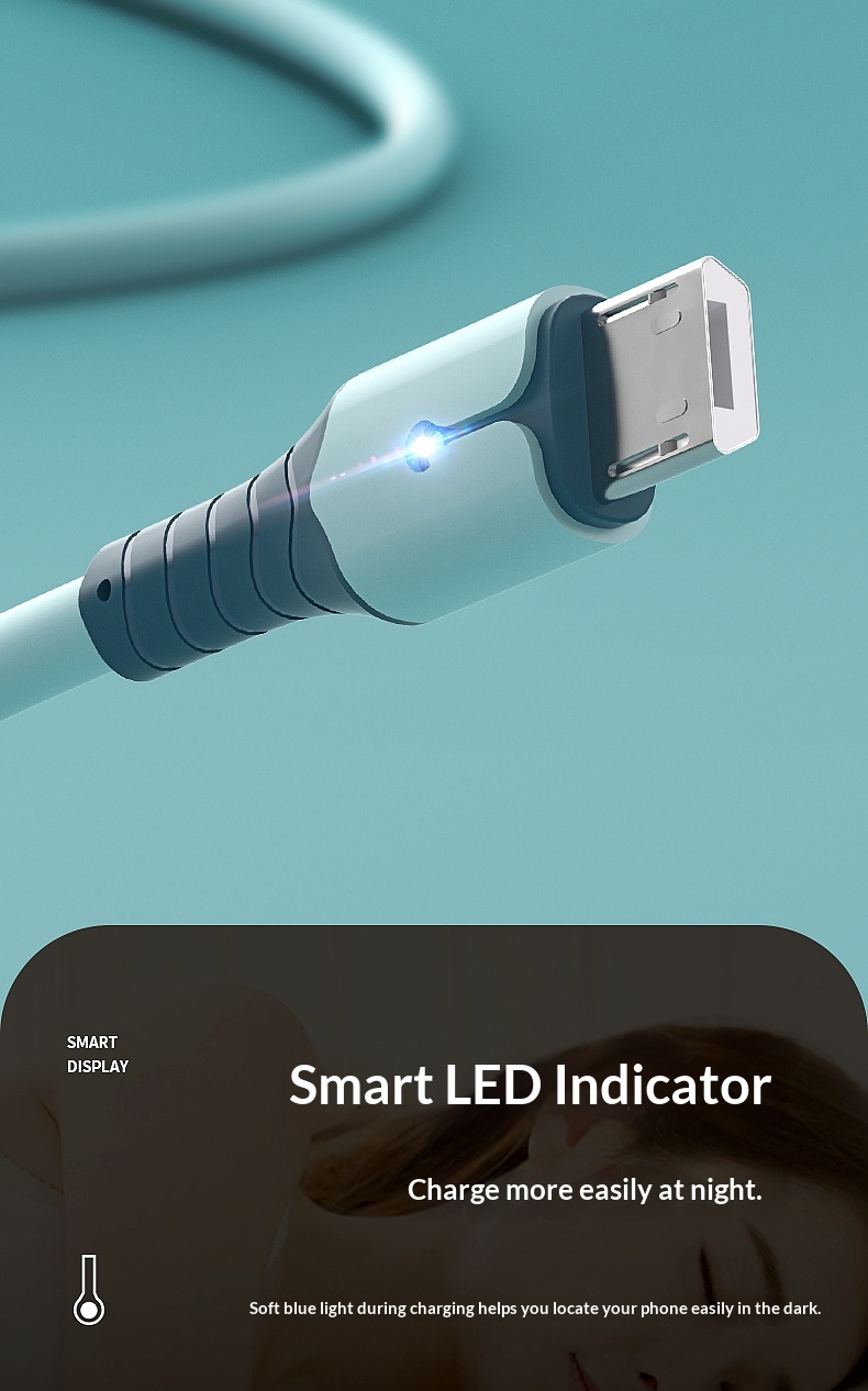 Ruban adhésif en silicone liquide Digitex, lumineux et compatible avec les téléphones Android Type-C, Xiaomi et Huawei (câble de charge rapide USB)._voghion.com