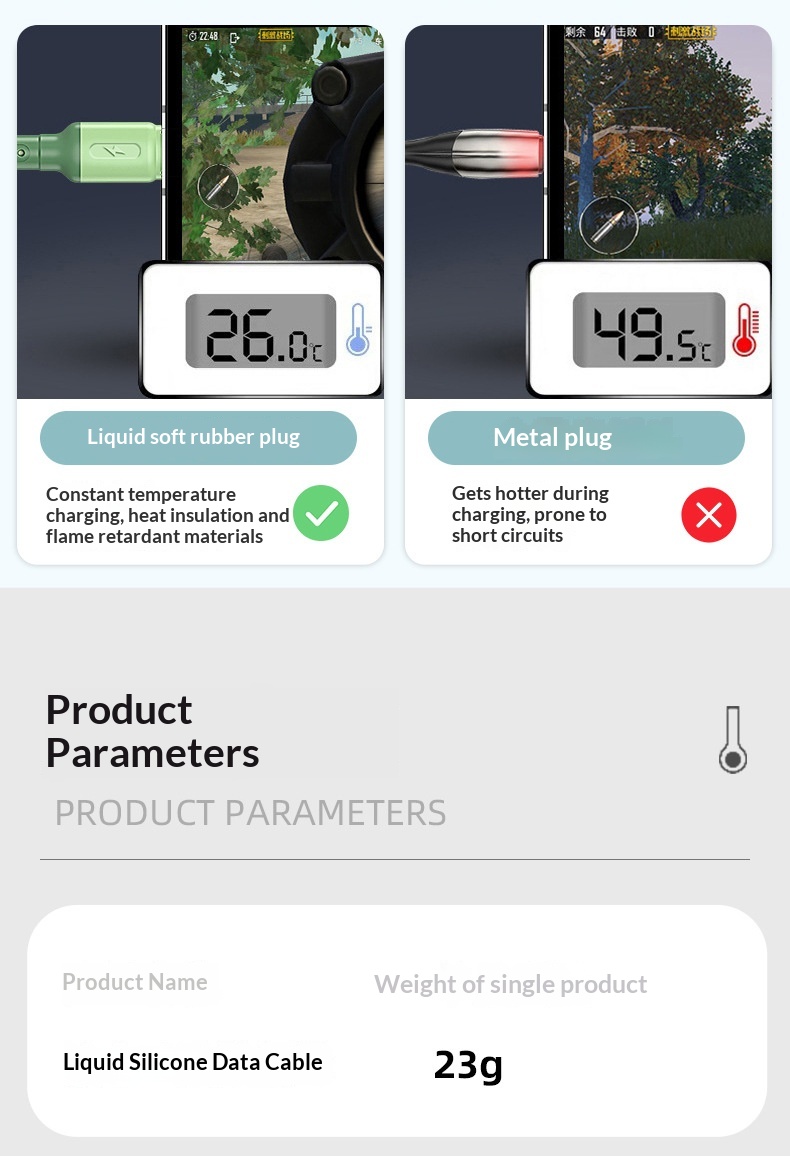Digitex Liquid Silicone Data Compatible With Huawei Type-C Android Phone Charging Cable 66W Fast Charge_voghion.com