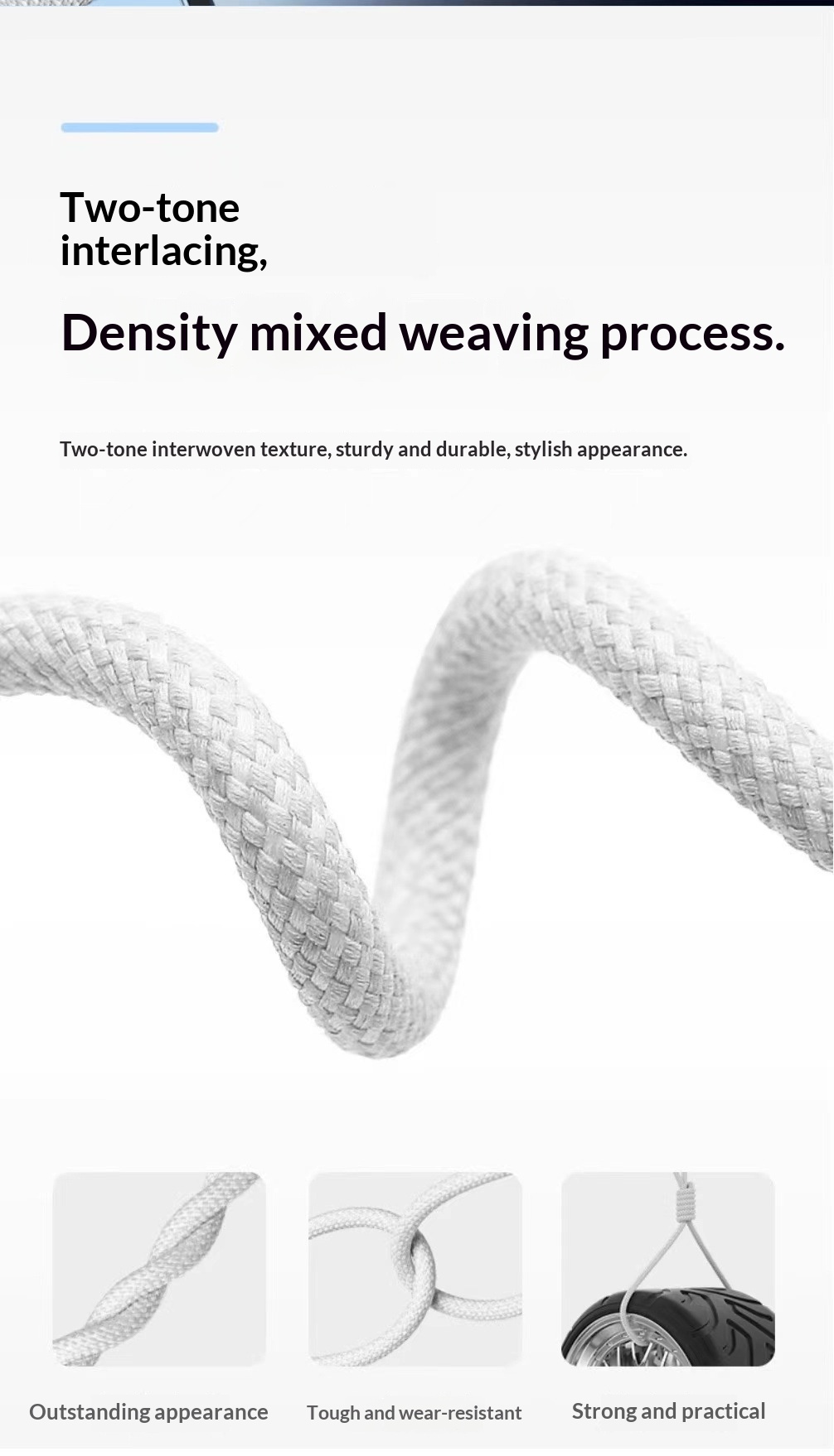 Digitex Kompatibel mit 17 Original-Telefonen Daten Schnell Geflochtenes Typ-C Ladekabel Neu Großhandel_voghion.com