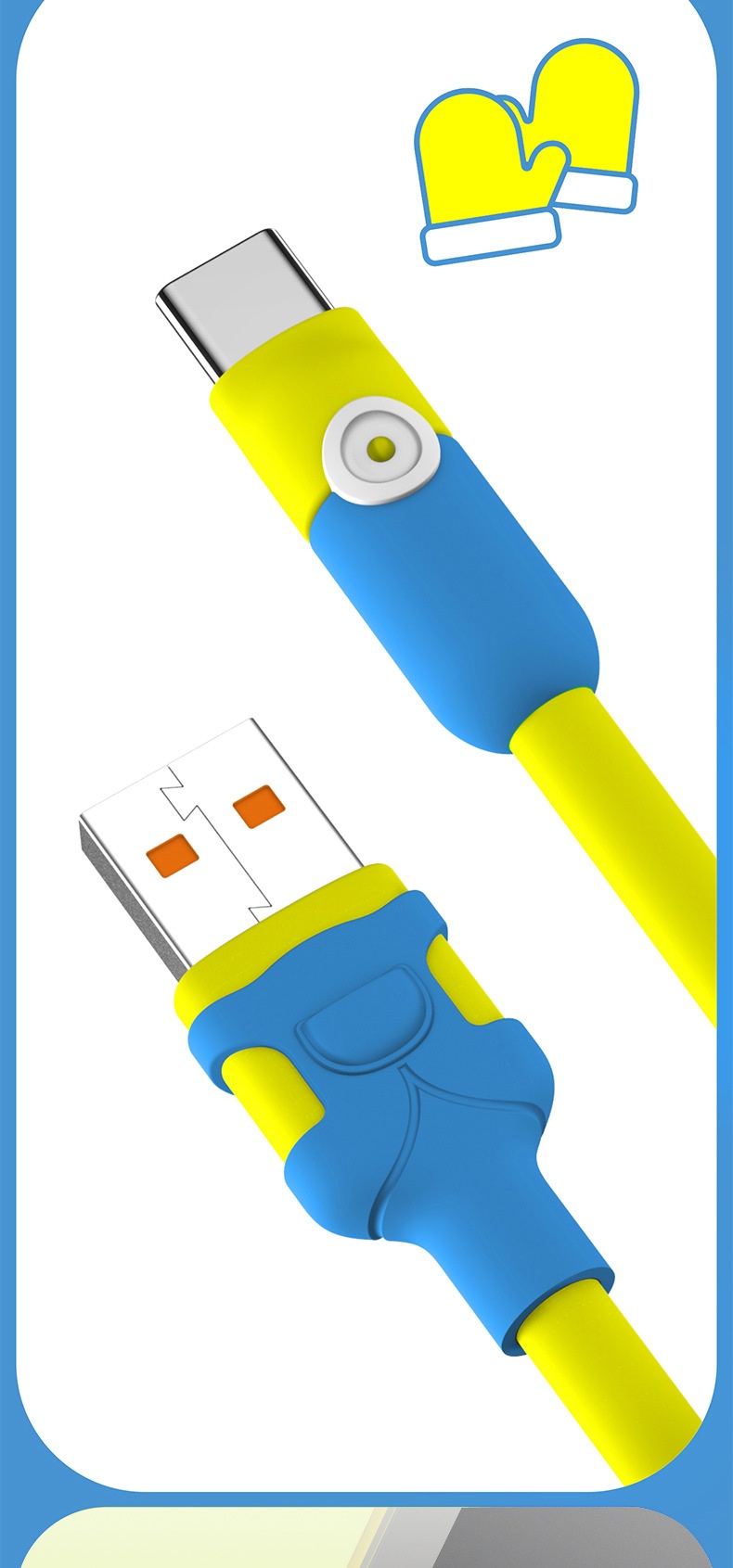 Digitex Blue Student Data Compatible With 7-14 Android Huawei Type-C Phone Fast 6A High Current Charging Cable_voghion.com