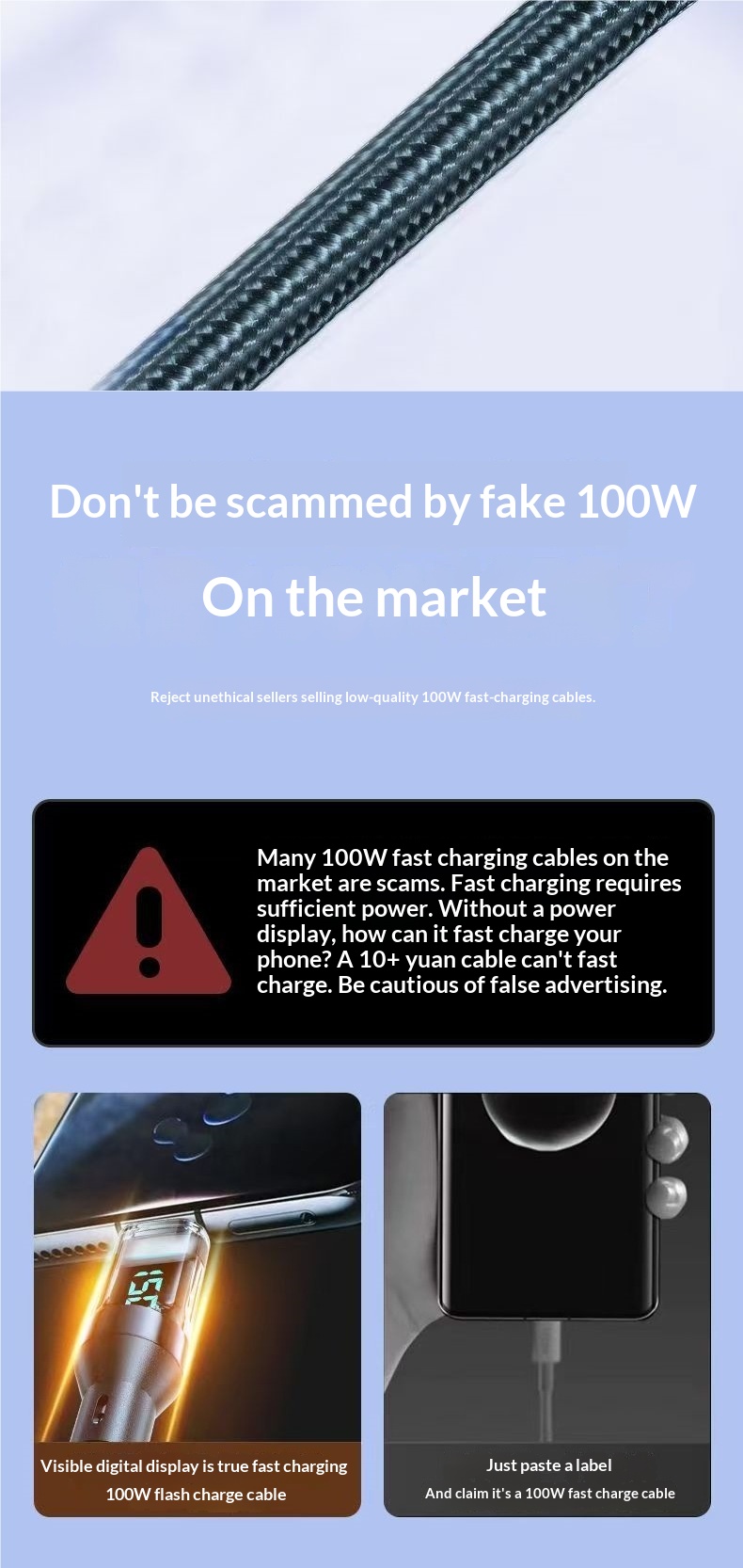 Digitex Smart Display Data Type-C 120W Fast Charging Cable Compatible With Huawei Honor OPPO Android Vivo_voghion.com