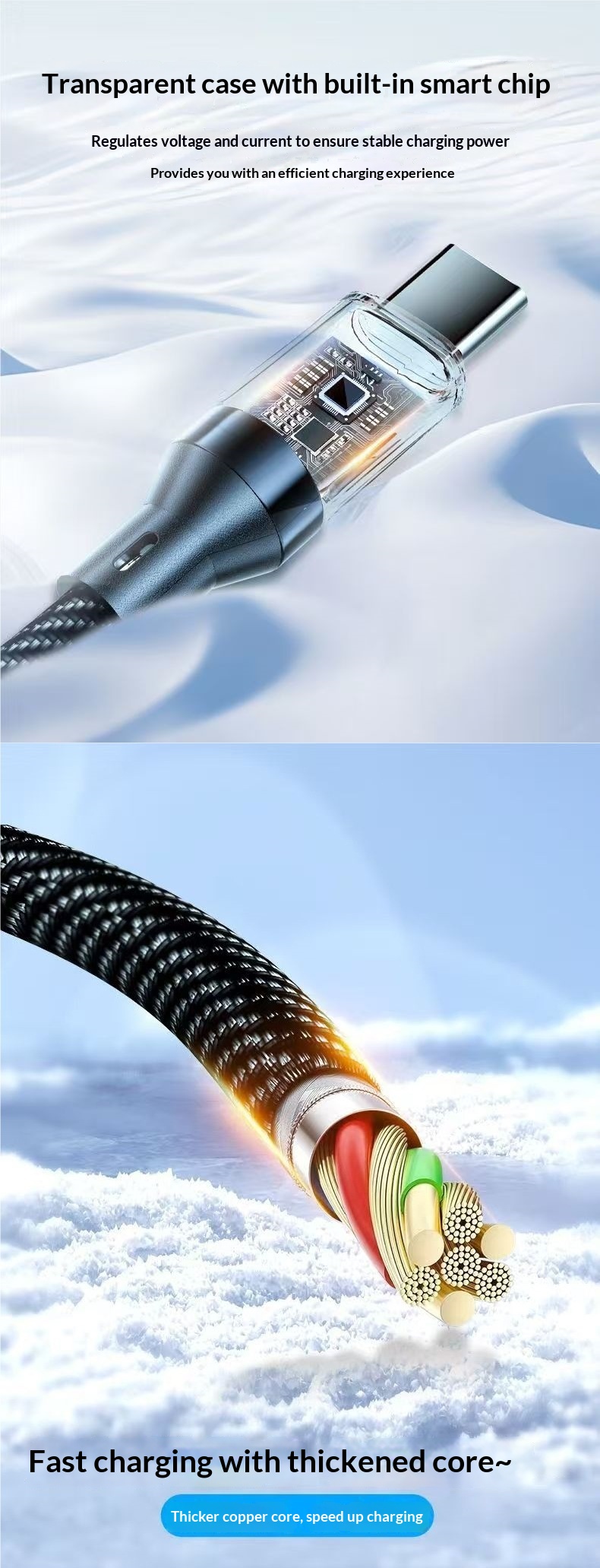 Digitex Smart Display Data Type-C 120W Fast Charging Cable Compatible With Huawei Honor OPPO Android Vivo_voghion.com