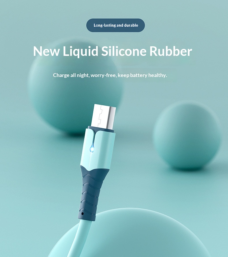 Ruban adhésif en silicone liquide Digitex, lumineux et compatible avec les téléphones Android Type-C, Xiaomi et Huawei (câble de charge rapide USB)._voghion.com