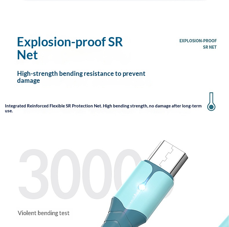 Ruban adhésif en silicone liquide Digitex, lumineux et compatible avec les téléphones Android Type-C, Xiaomi et Huawei (câble de charge rapide USB)._voghion.com