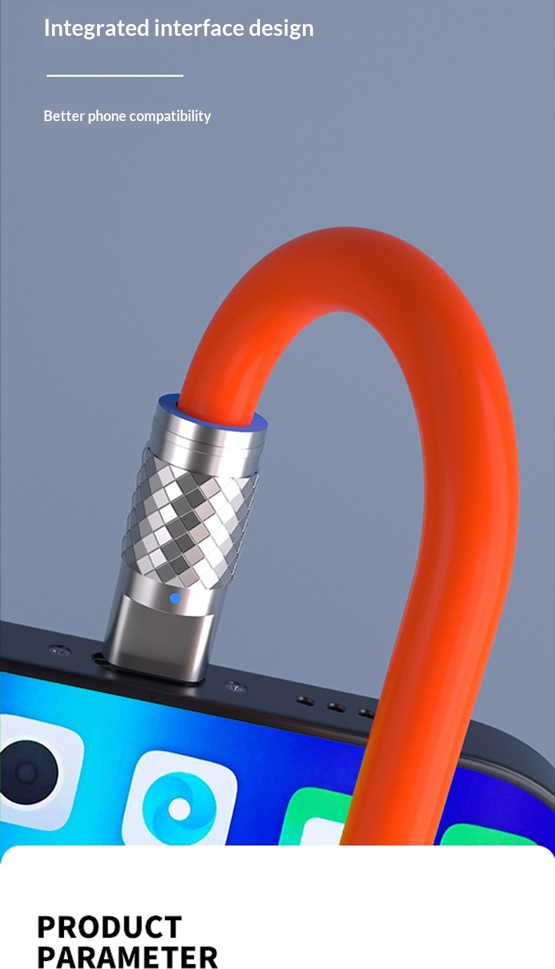 Digitex Compatible 6A Phone Data Type-C 3-in-1 Android Huawei Fast Charging Cable Silicone_voghion.com