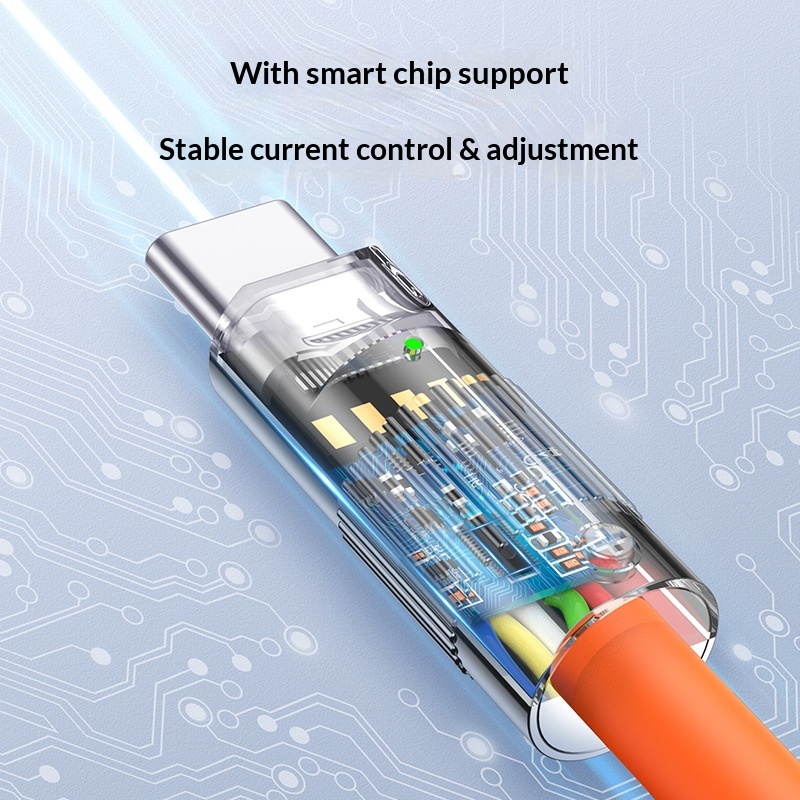 Digitex Compatible 6A Phone Data Type-C 3-in-1 Android Huawei Fast Charging Cable Silicone_voghion.com