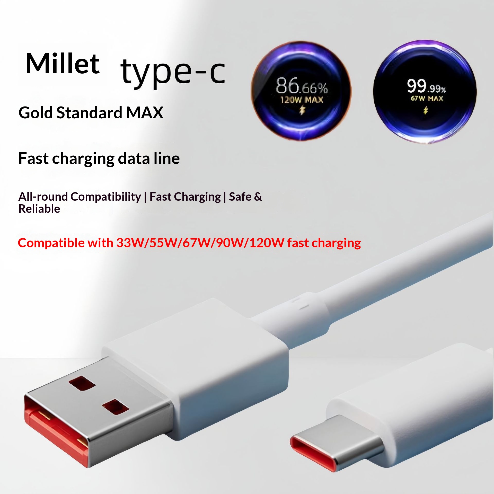 Digitex compatibile con Xiaomi 120W Fast 67W Data Redmi 33W Cavo di ricarica per telefono cellulare Type-C_voghion.com