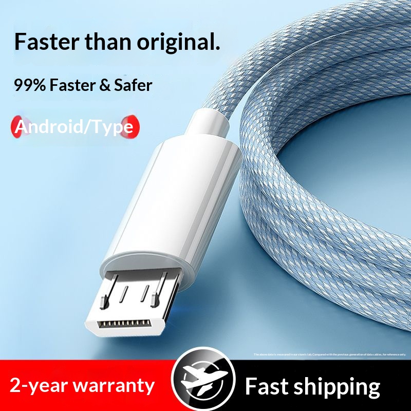 Cavo dati intrecciato Android trapezoidale Digitex Old Style Micro USB Dual Engine a ricarica rapida compatibile con Huawei OPPO Honor_voghion.com