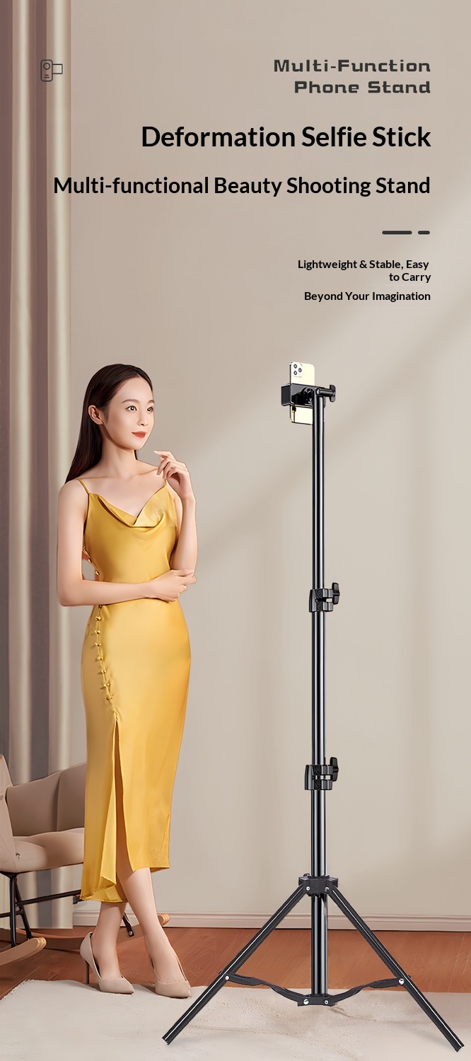 Justerbart smartphone stativ med led lys til live streaming_voghion.com