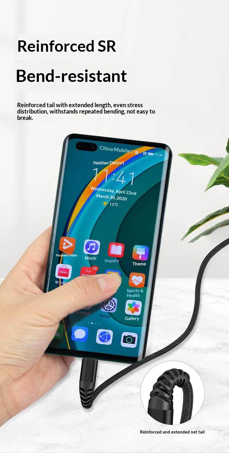 Cabo de carregamento rápido Digitex Type-C para celular, compatível com Android e Huawei._voghion.com