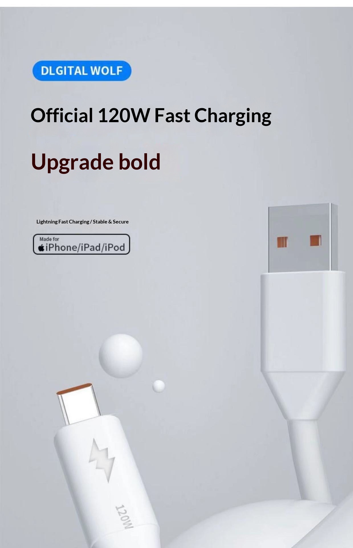 Digitex 120W Datenkabel kompatibel mit Huawei Typ-C Android-Telefonen, Großhandel Schnellladekabel_voghion.com