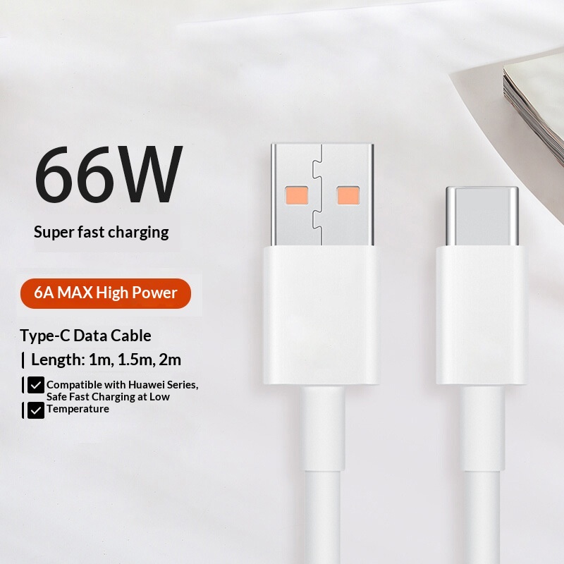 Digitex Type-C Data 6A Super Fast 66W Compatible With Huawei P30 P40 Pro Honor Extended 2m Charging Cable_voghion.com