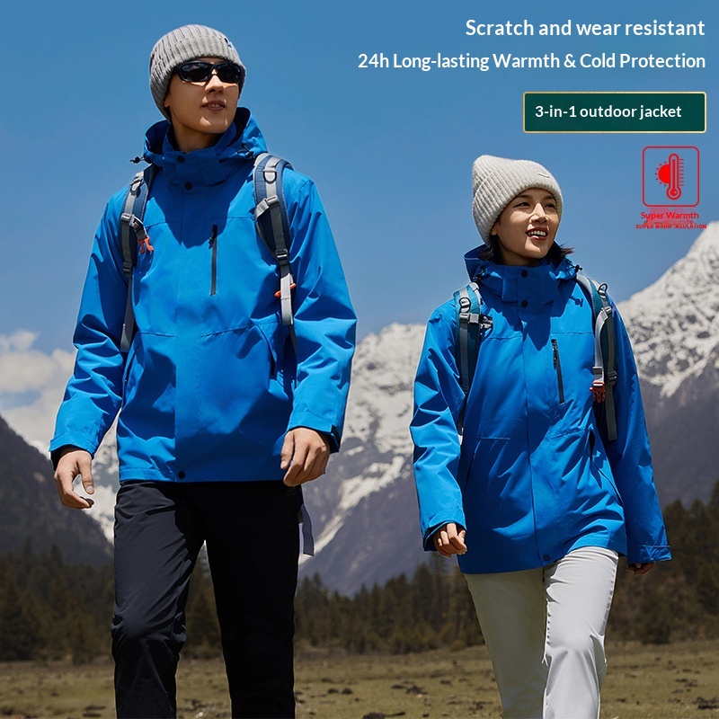 New High-Cost-Performance Solid Color Block Three-in-One Genuine Jacket With Optional Silver Fox Down Inner Liner And_voghion.com