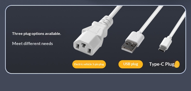 Digitex 3A Fast Charging Data Cable USB Universal 2USB2PD Multi-Port Electric Vehicle Mobile Phone Charger_voghion.com
