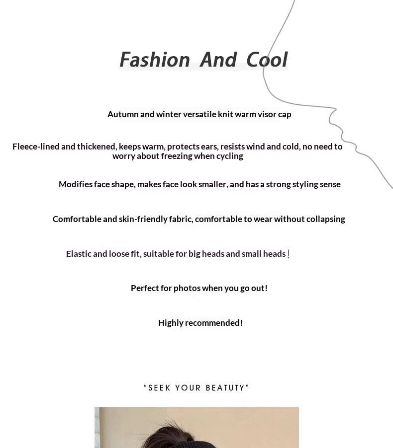 Surge Autumn Warm Ear Protection Knitted Duckbill Hat For Women, Stylish And Fashionable Korean Version, Versatile Winter_desvips.com