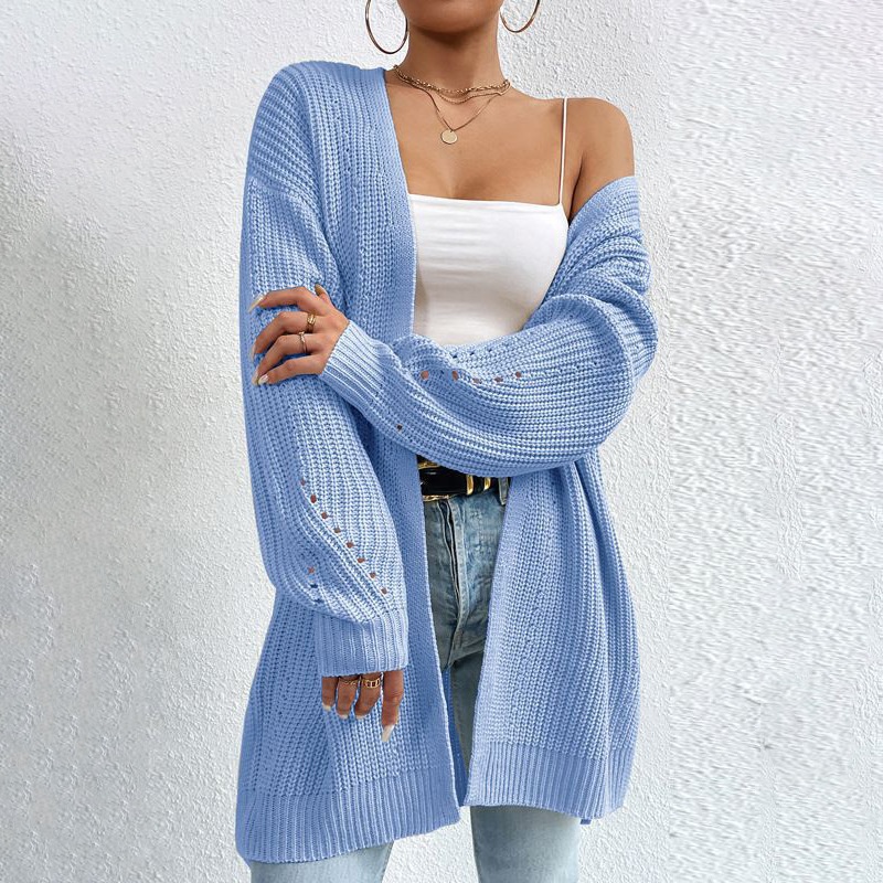 2024 Spring And Autumn New Cardigan Women, Mid-Length Thin Jacket, Fashionable Casual Knitted Base Shirt For Outerwear_desvips.com