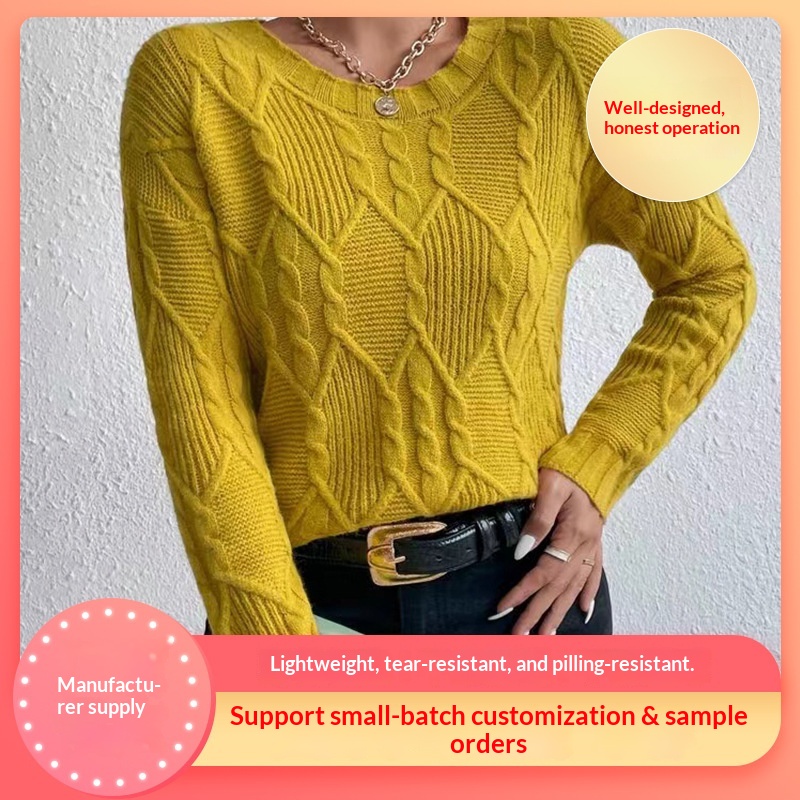 2023 Cross-Border Fashion Comfortable Spring And Autumn New Solid Color Elegant Matching Round Neck Pullover_voghion.com